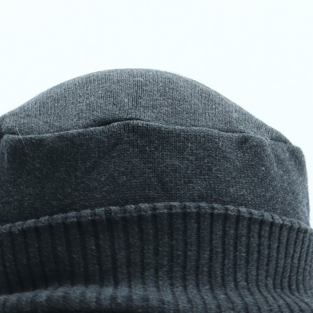 NEXT Boys Grey Cotton Beanie One Size - Peaked Front