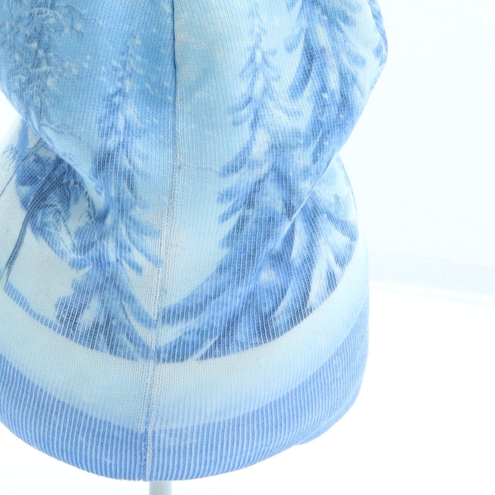 Disney Girls Blue Geometric Acrylic Beanie One Size - Frozen Olaf