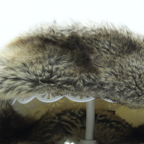 Jane Norman Womens Ivory Acrylic Trapper Hat One Size - Faux Fur Pom Pom