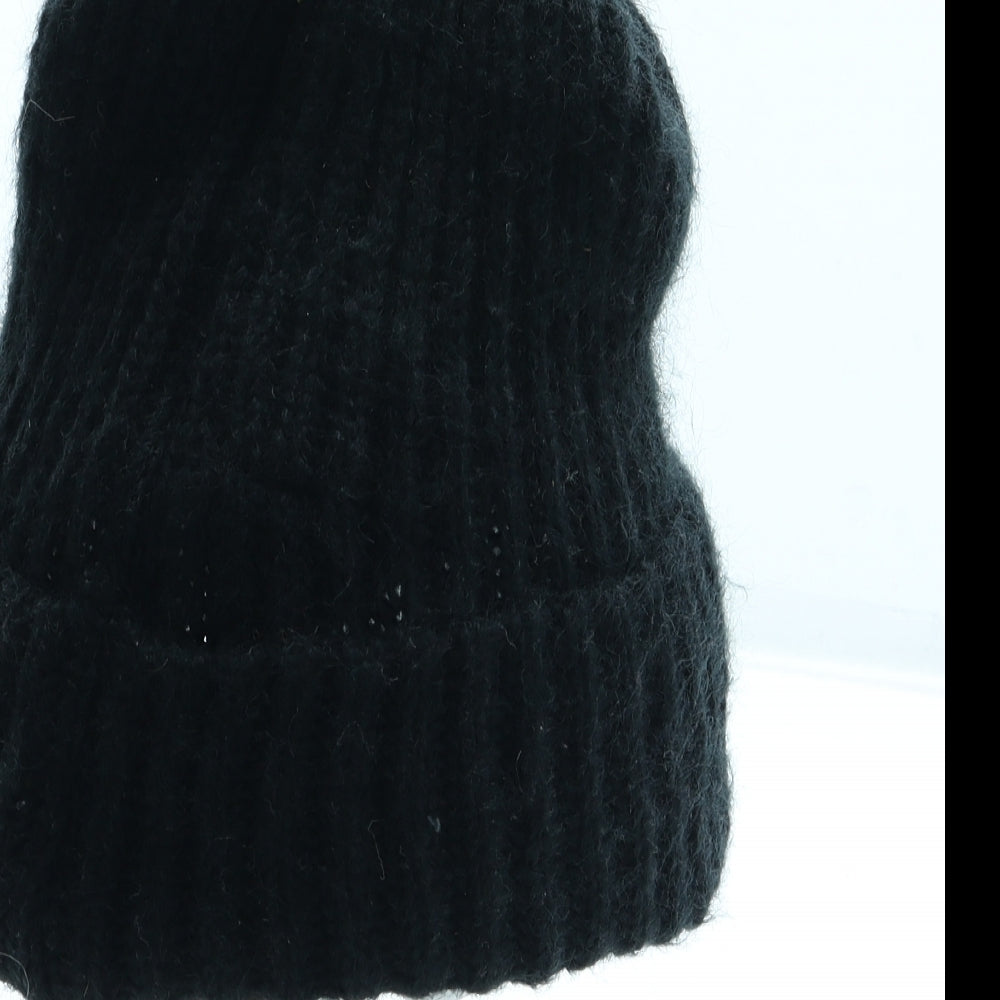 Zara Womens Black Acrylic Bobble Hat One Size