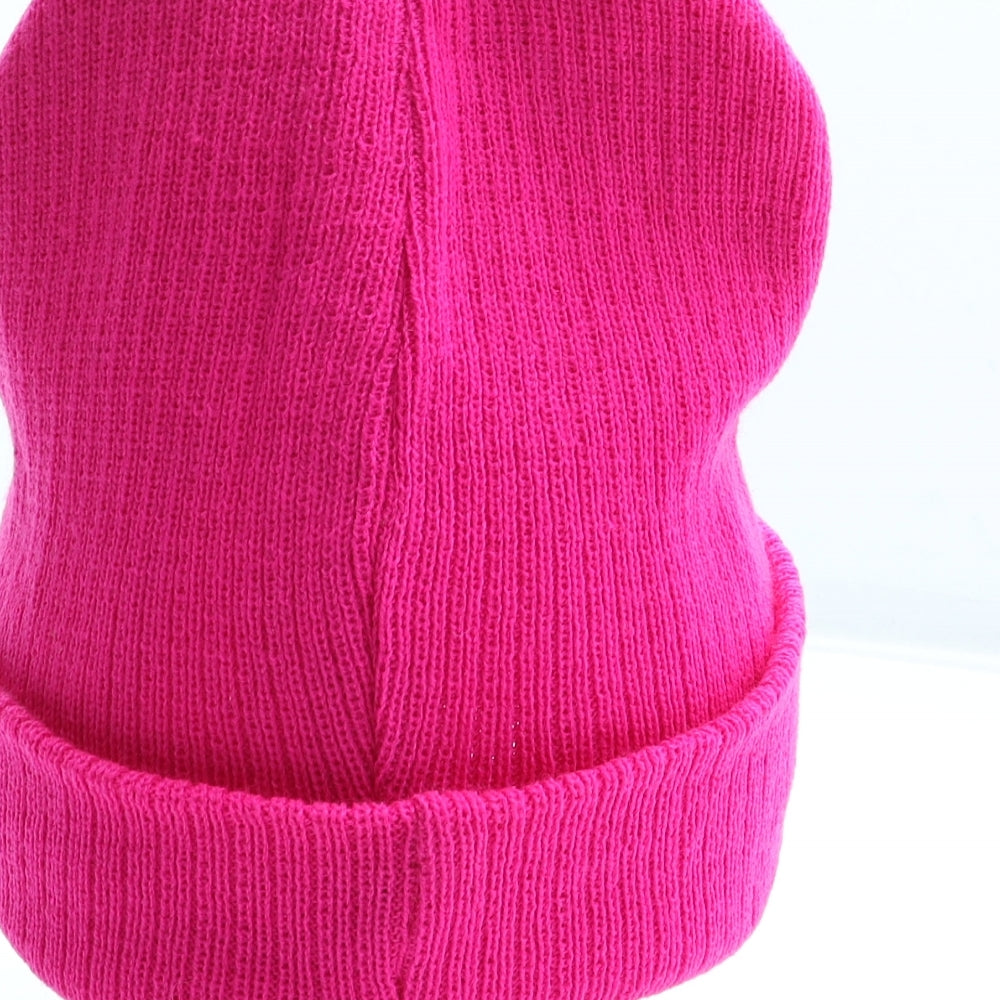 Floppy Hat Womens Pink Acrylic Beanie One Size