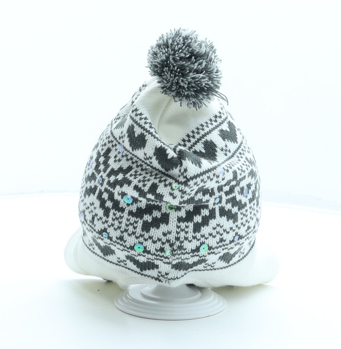 Matalan Womens Multicoloured Fair Isle Acrylic Bobble Hat One Size