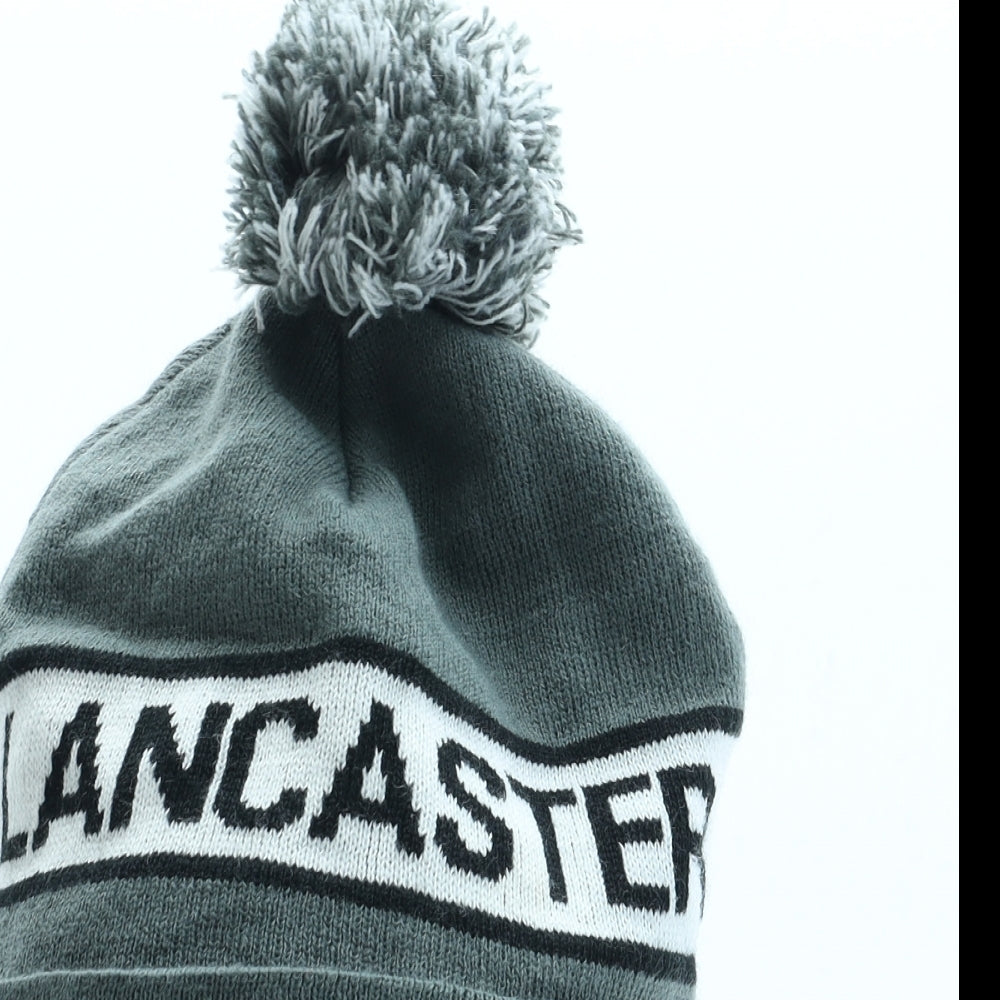 PieBoy Mens Grey Acrylic Beanie One Size - Pom Pom Lancaster
