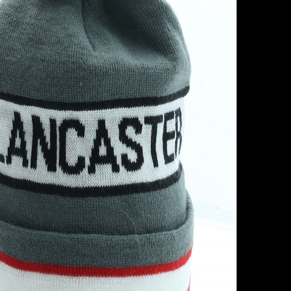 PieBoy Mens Grey Acrylic Beanie One Size - Pom Pom Lancaster