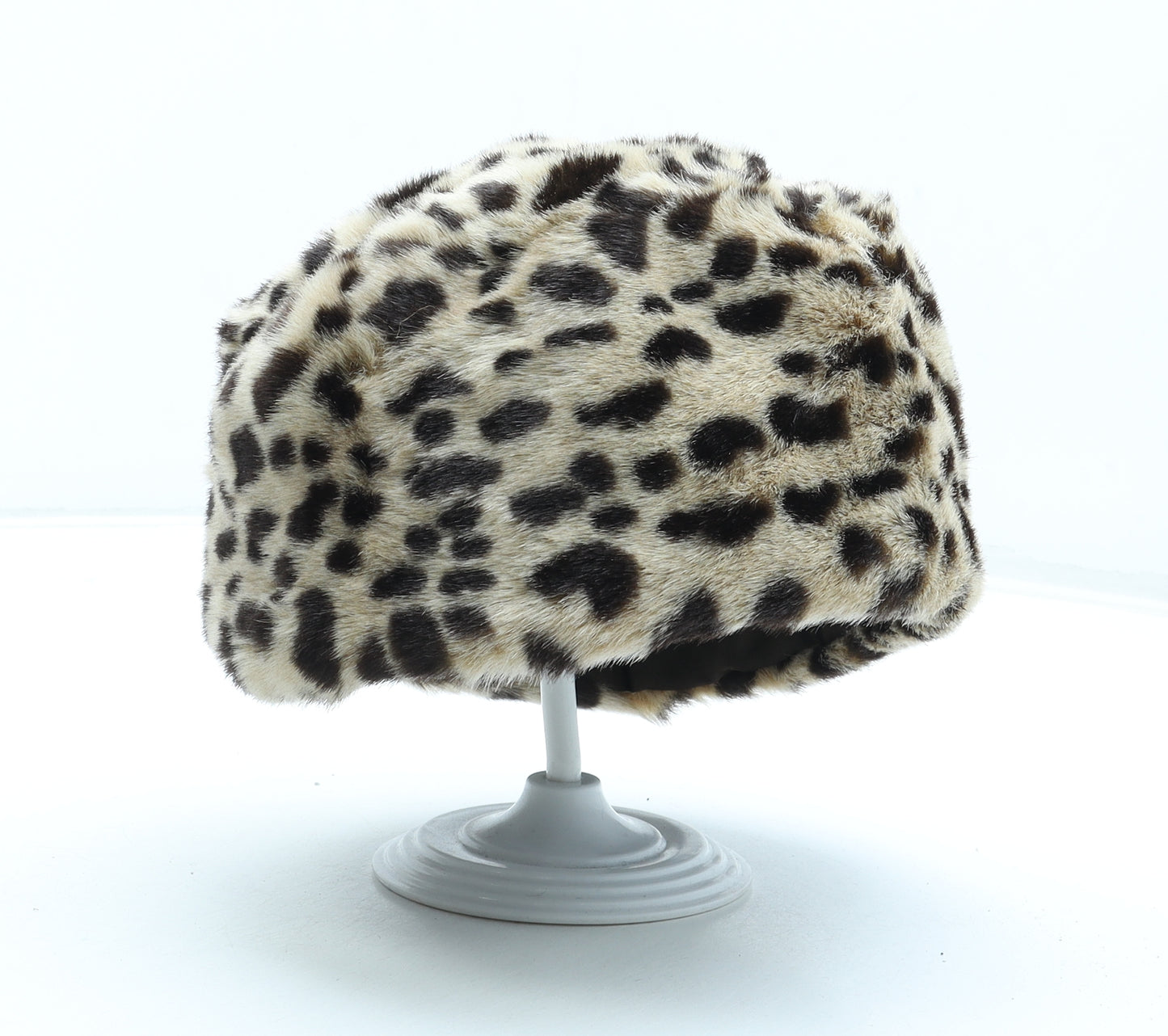 Brown Womens Brown Animal Print Acrylic Cossack One Size - Leopard Print