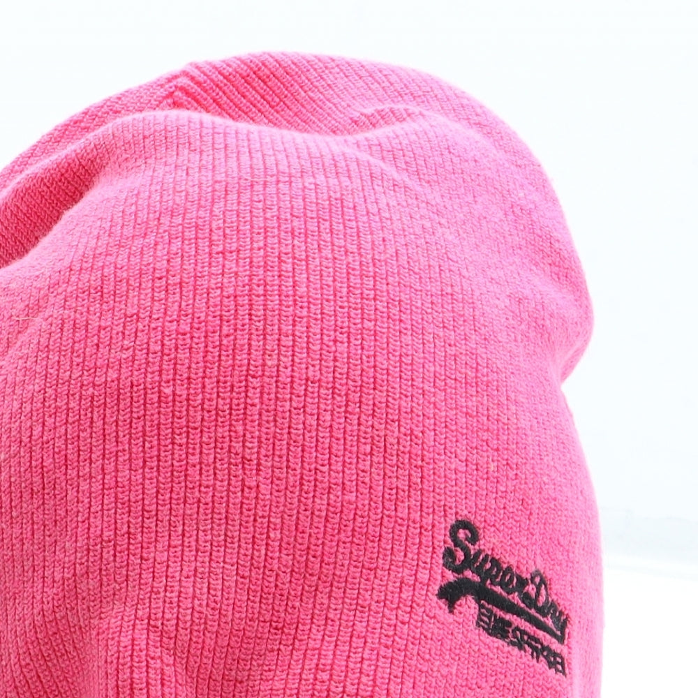 Superdry Womens Pink Acrylic Beanie One Size