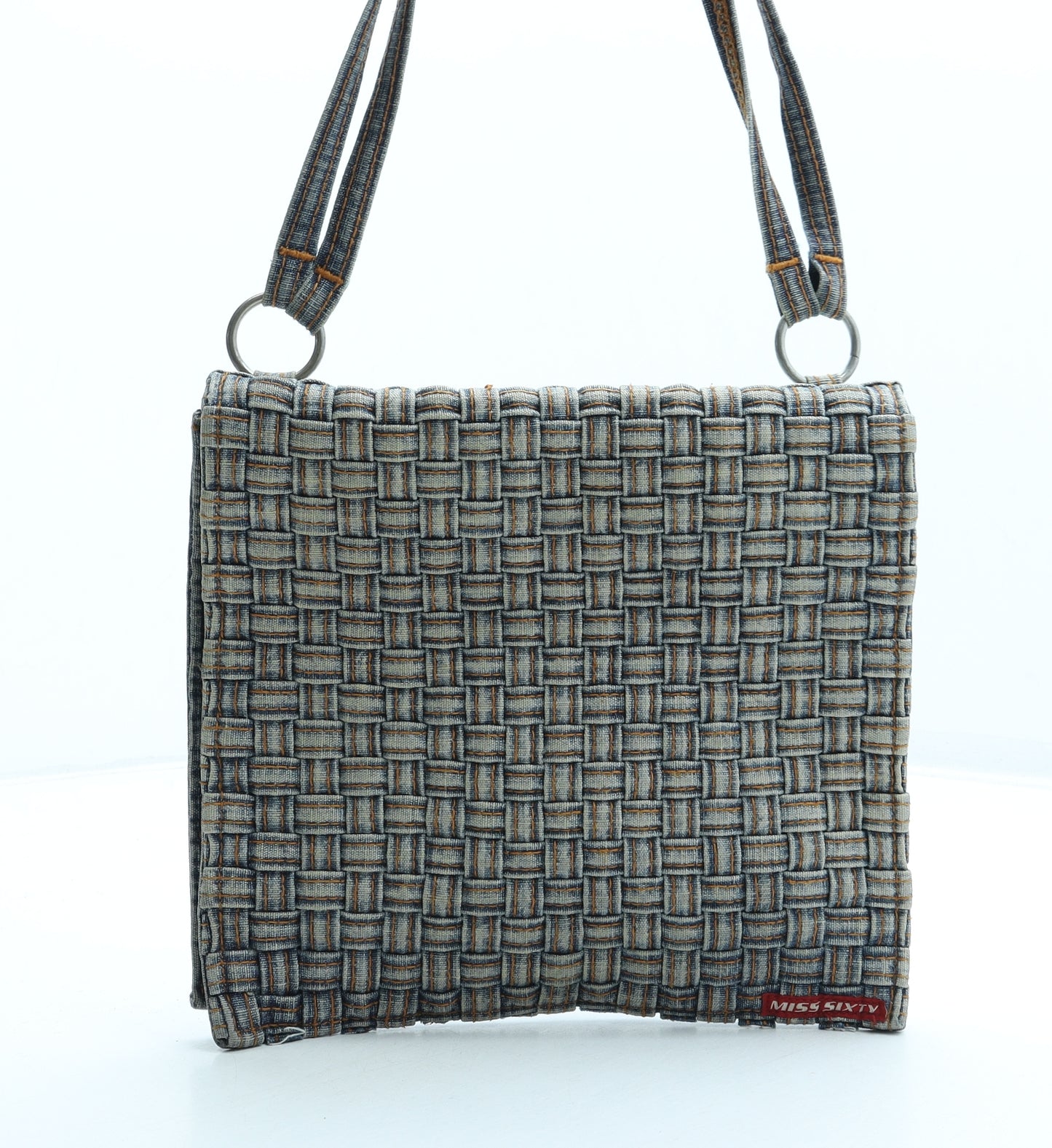 Miss Sixty Womens Blue Cotton Crossbody Size Small - Bag depth 1cm