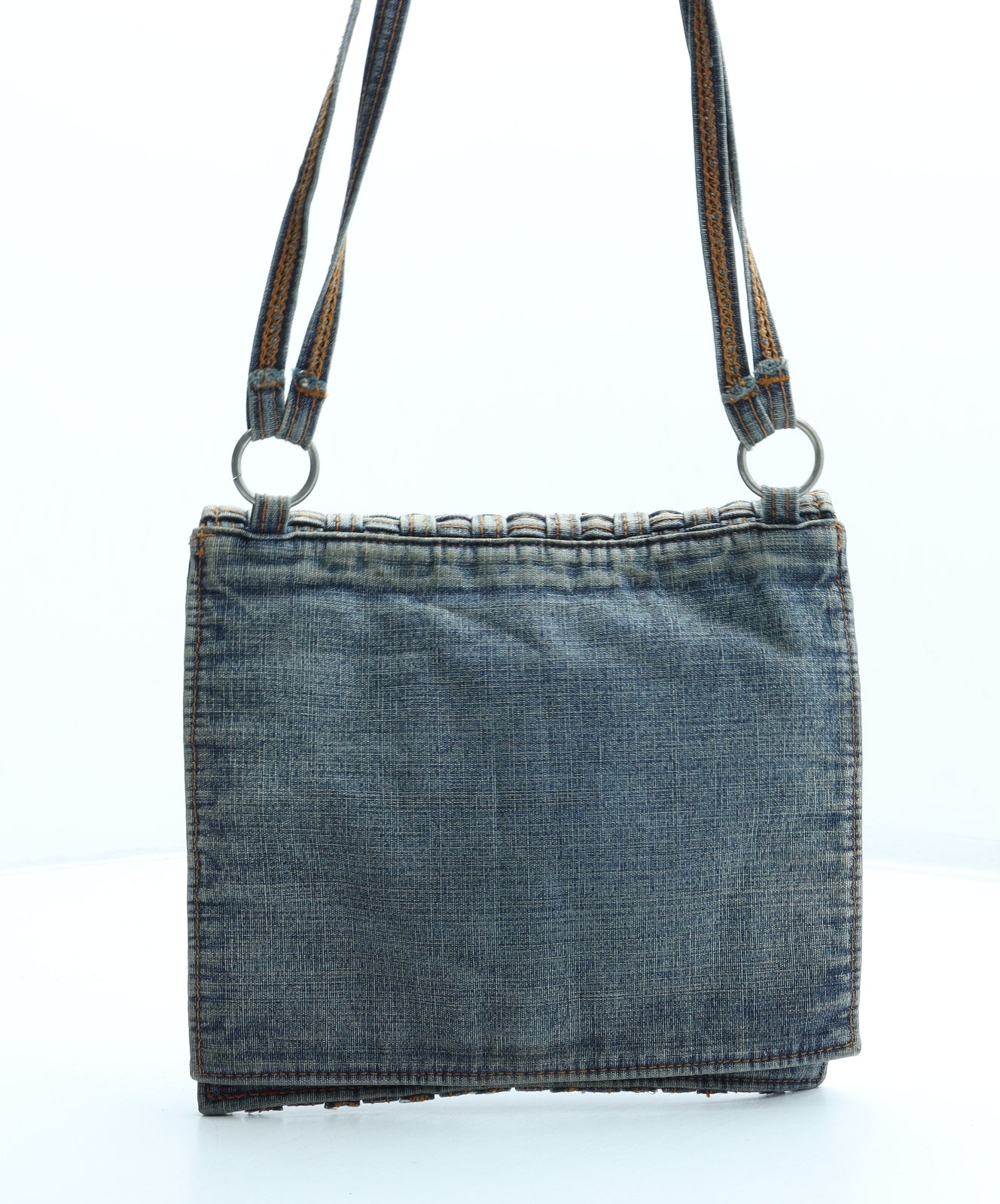 Miss Sixty Womens Blue Cotton Crossbody Size Small - Bag depth 1cm