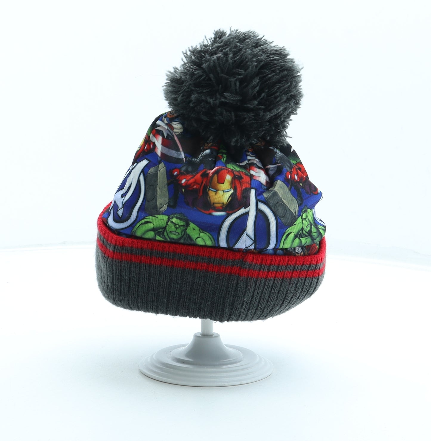 George Boys Multicoloured Geometric Acrylic Bobble Hat One Size - Marvel Avengers
