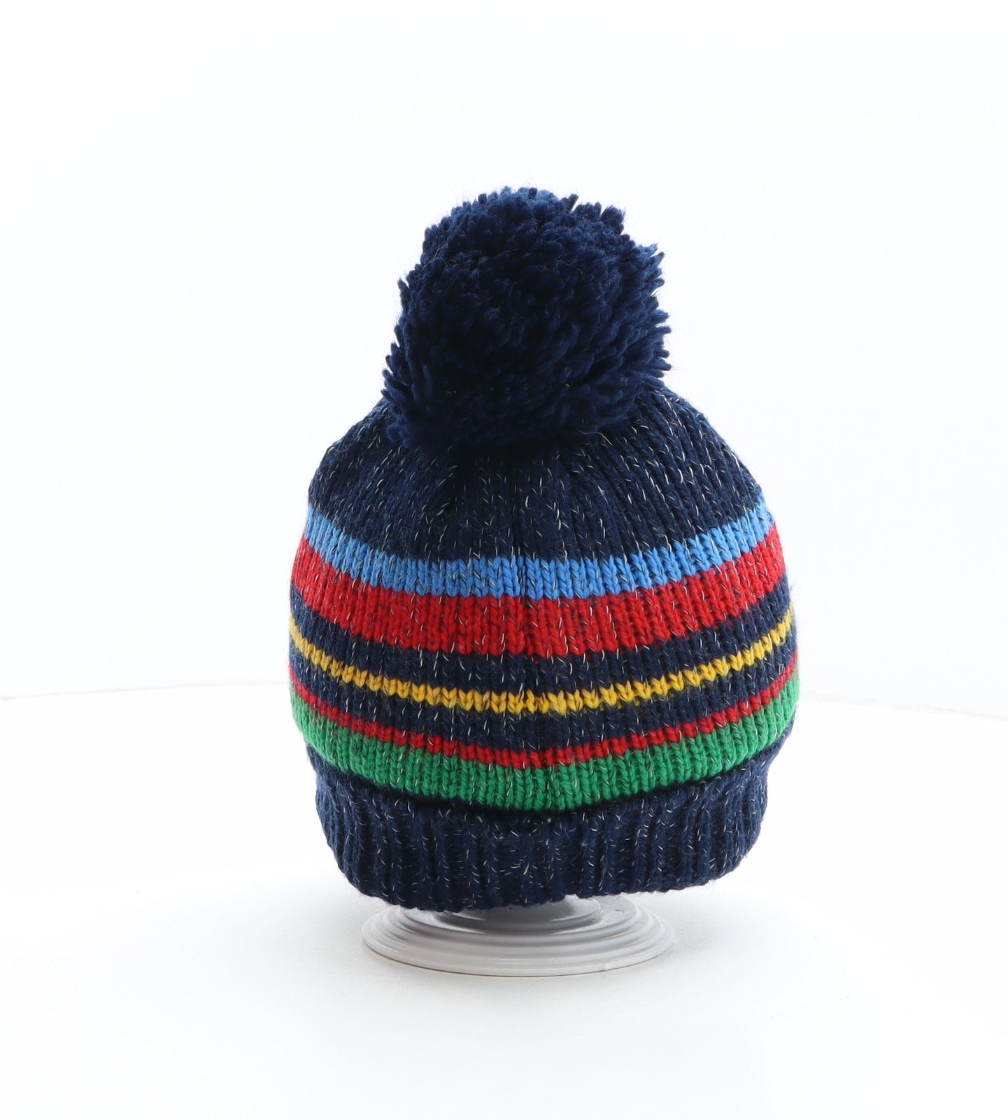 Matalan Boys Multicoloured Striped Acrylic Bobble Hat One Size - Paw Patrol, Nickelodeon Size 3-6 Years