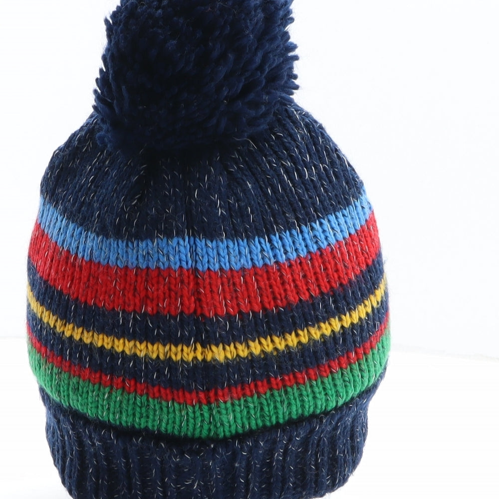 Matalan Boys Multicoloured Striped Acrylic Bobble Hat One Size - Paw Patrol, Nickelodeon Size 3-6 Years