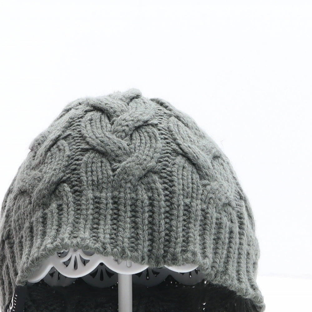 UGG Australia Womens Grey Acrylic Bobble Hat One Size