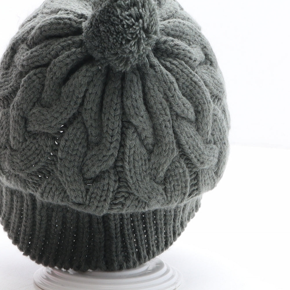 UGG Australia Womens Grey Acrylic Bobble Hat One Size