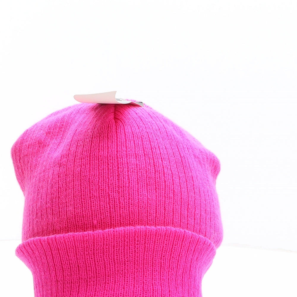 Loppy Hat Womens Pink Acrylic Beanie One Size