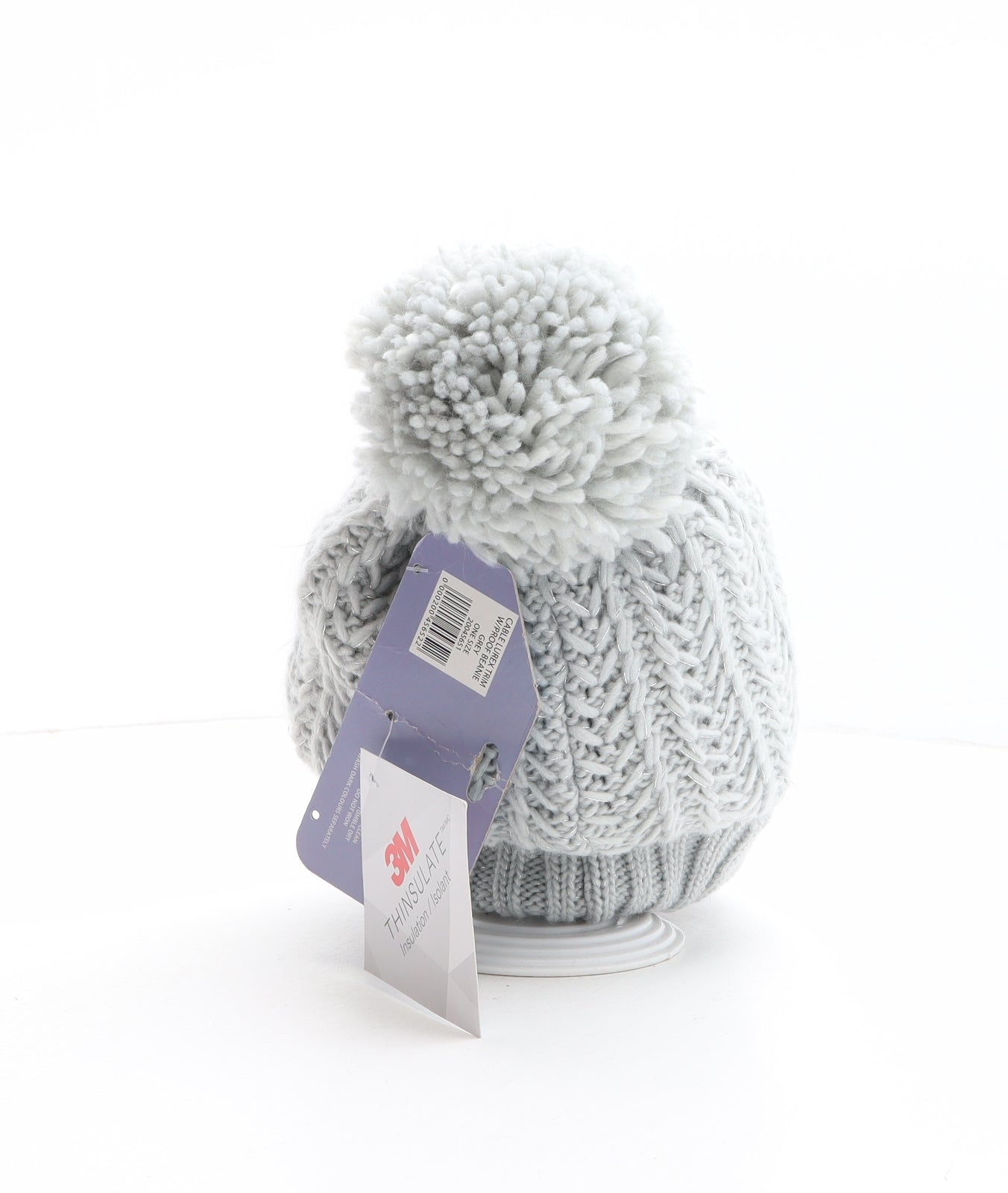 Thinsulate Womens Grey Acrylic Bobble Hat One Size