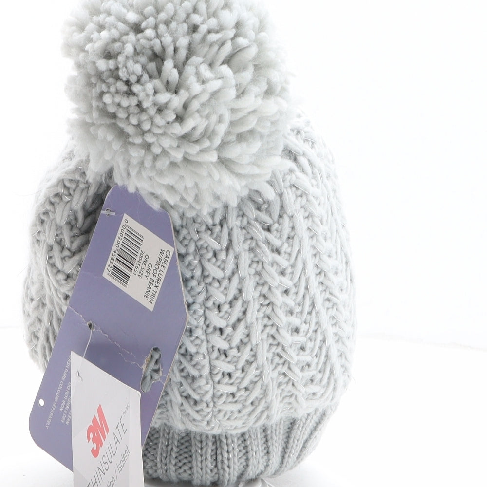 Thinsulate Womens Grey Acrylic Bobble Hat One Size