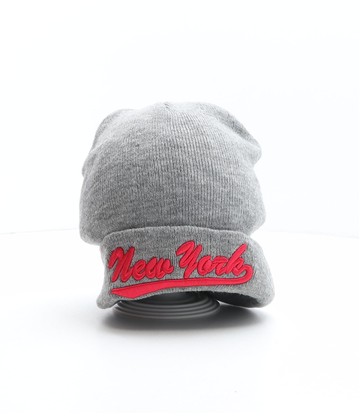 Preworn Womens Grey Acrylic Beanie One Size - New York