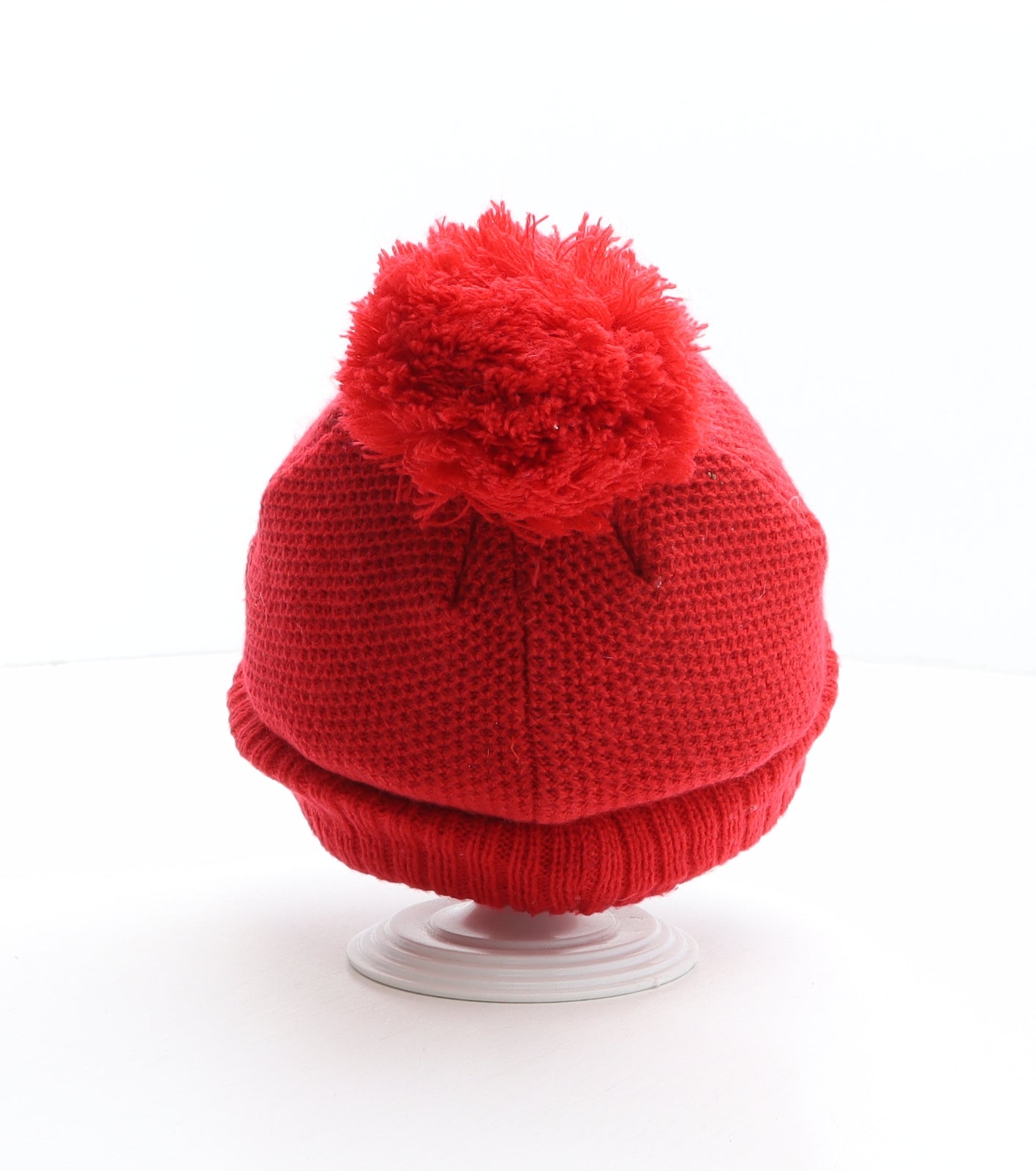 Nutmeg Boys Red Acrylic Bobble Hat One Size - Nickelodeon, Paw Patrol, Marshall Size 3-6 Years