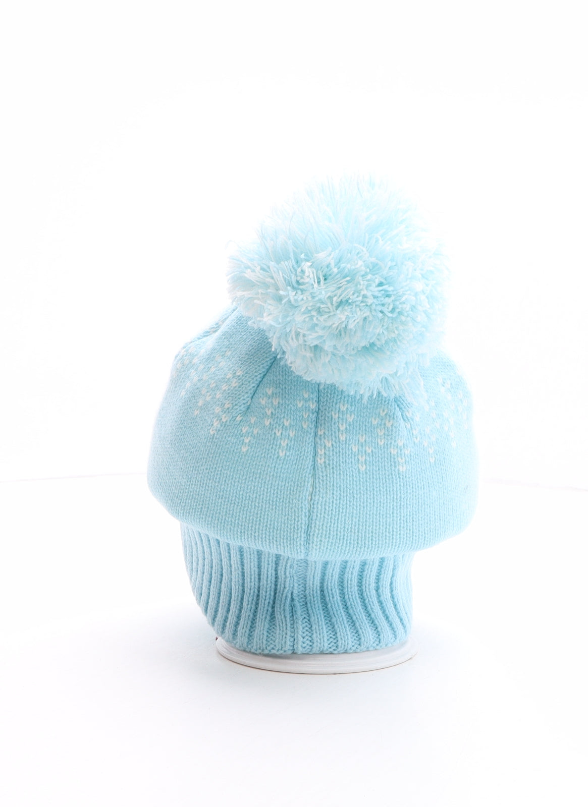 Avenue Womens Blue Fair Isle Acrylic Bobble Hat One Size - Christmas, Ho Ho