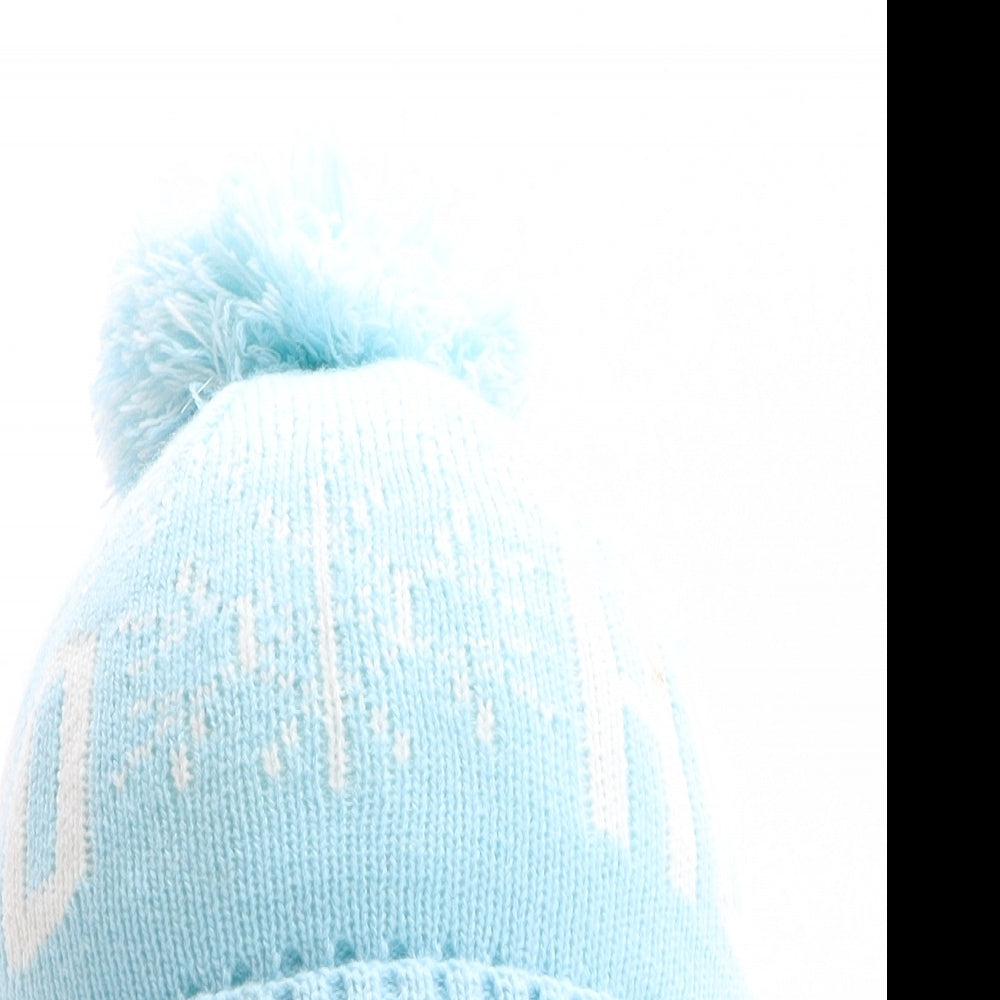 Avenue Womens Blue Fair Isle Acrylic Bobble Hat One Size - Christmas, Ho Ho