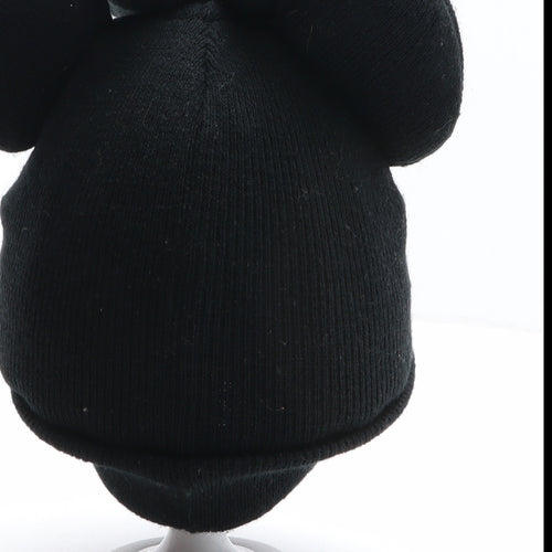 H&M Girls Black Acrylic Beanie One Size - Disney, Minnie Mouse Size 4-8 Years