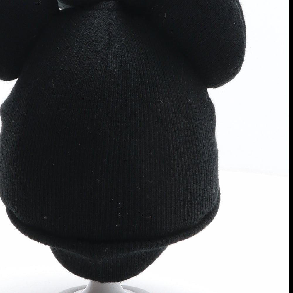 H&M Girls Black Acrylic Beanie One Size - Disney, Minnie Mouse Size 4-8 Years