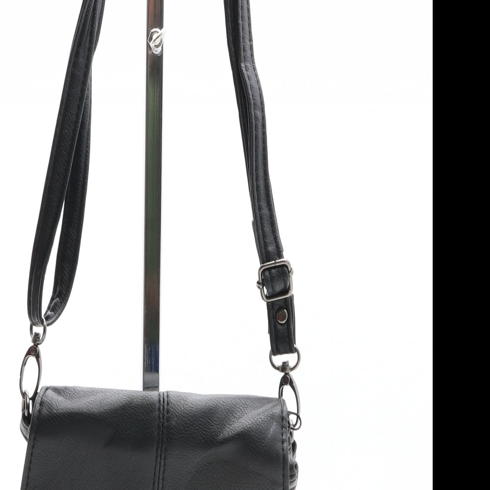 Fleur Womens Black Solid Polyurethane Crossbody Size Mini