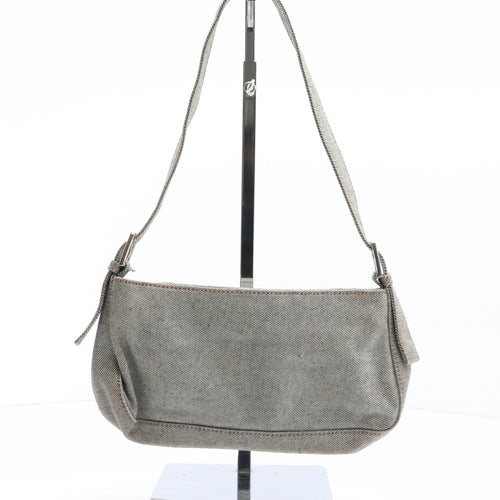 NEXT Womens Beige Solid Cotton Shoulder Bag Size Small