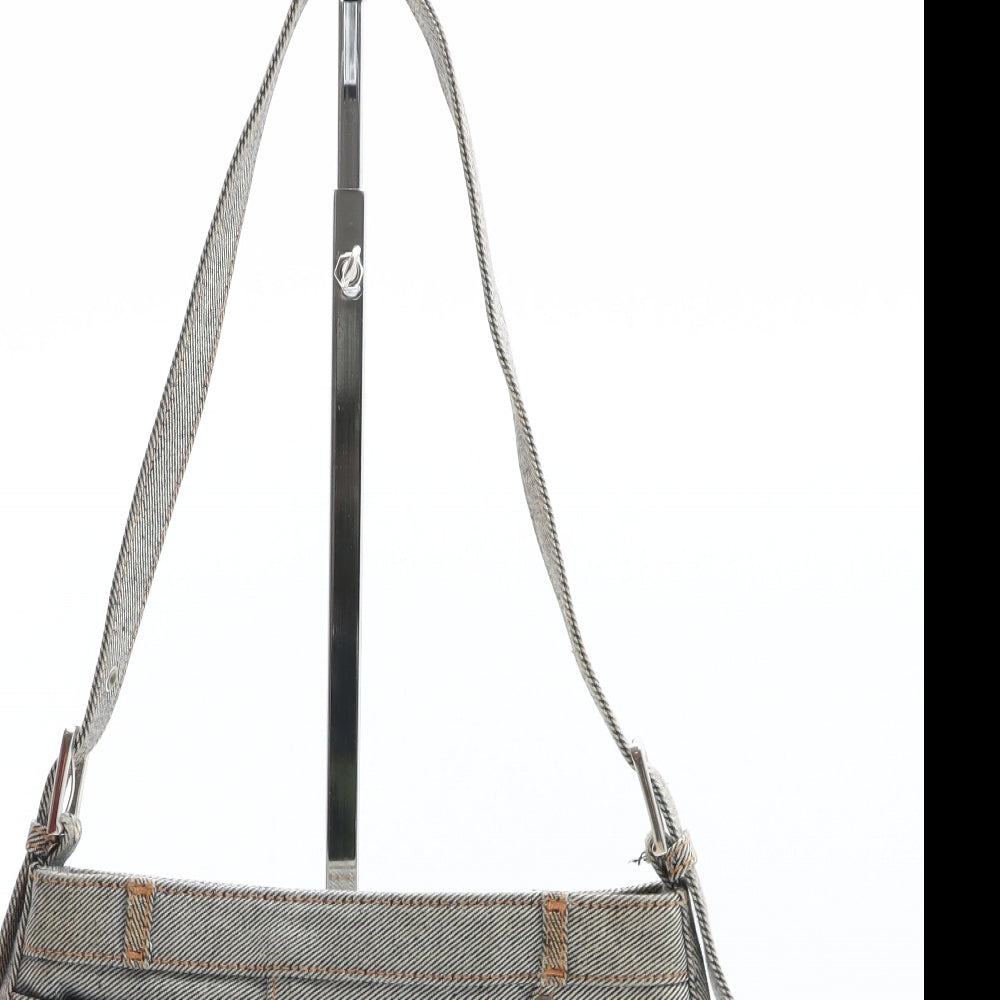 NEXT Womens Beige Solid Cotton Shoulder Bag Size Small