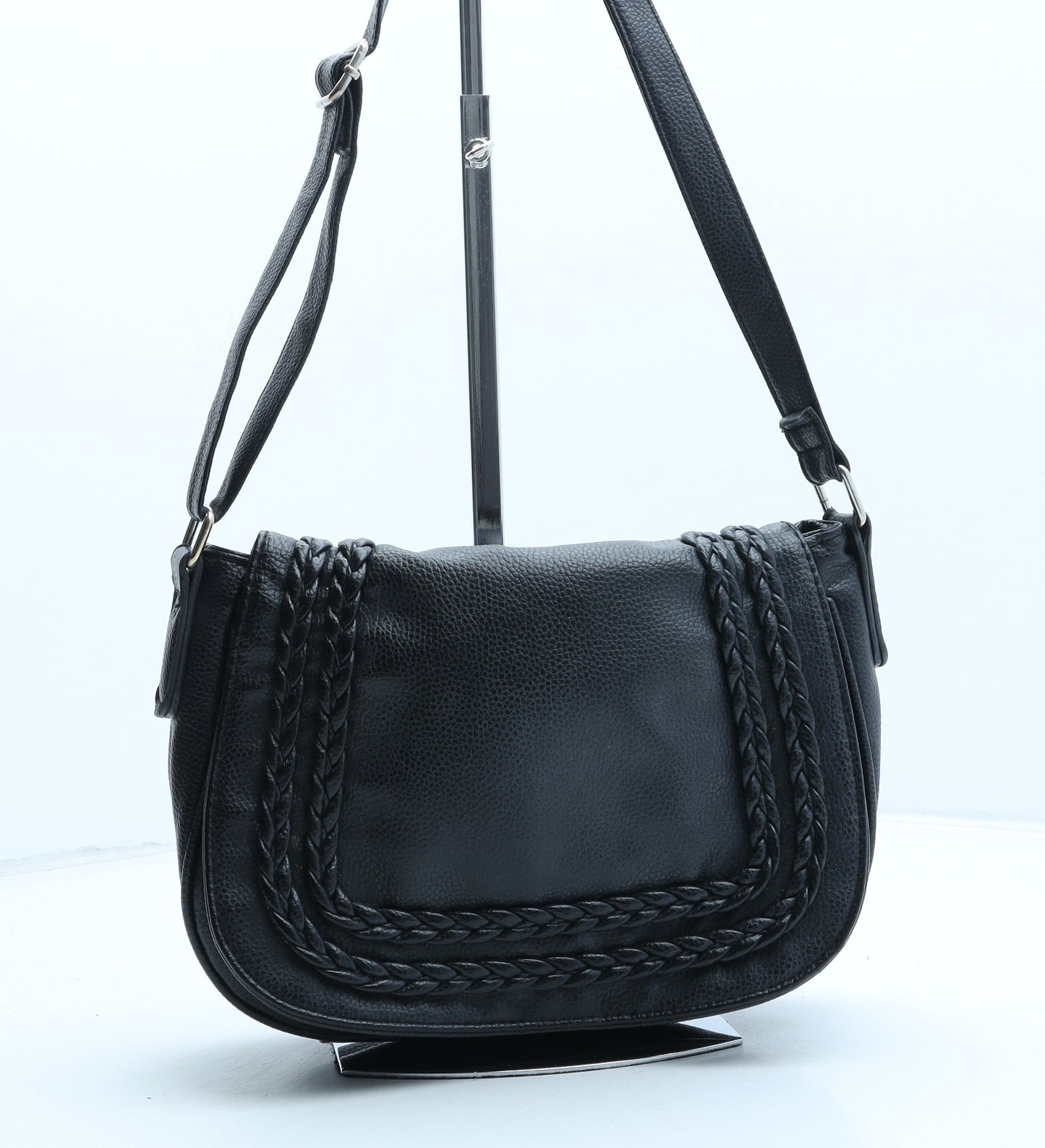 Matalan Womens Black Polyurethane Crossbody Size Small