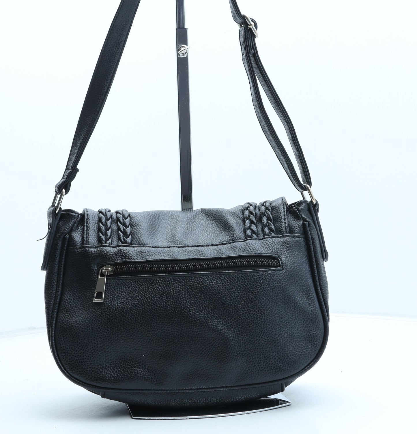 Matalan Womens Black Polyurethane Crossbody Size Small