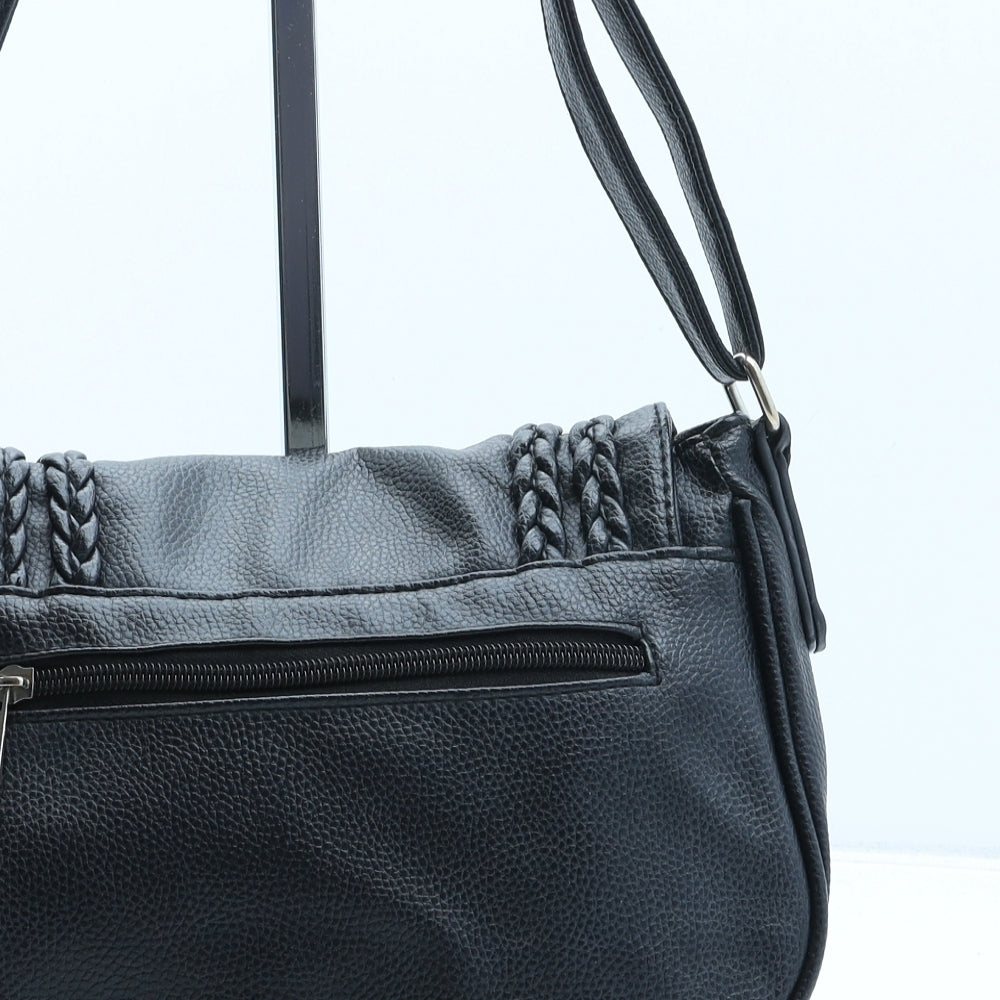 Matalan Womens Black Polyurethane Crossbody Size Small