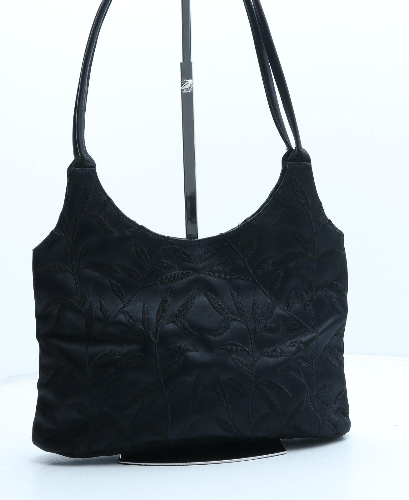 Debenhams Womens Black Floral Nylon Shoulder Bag Size Small