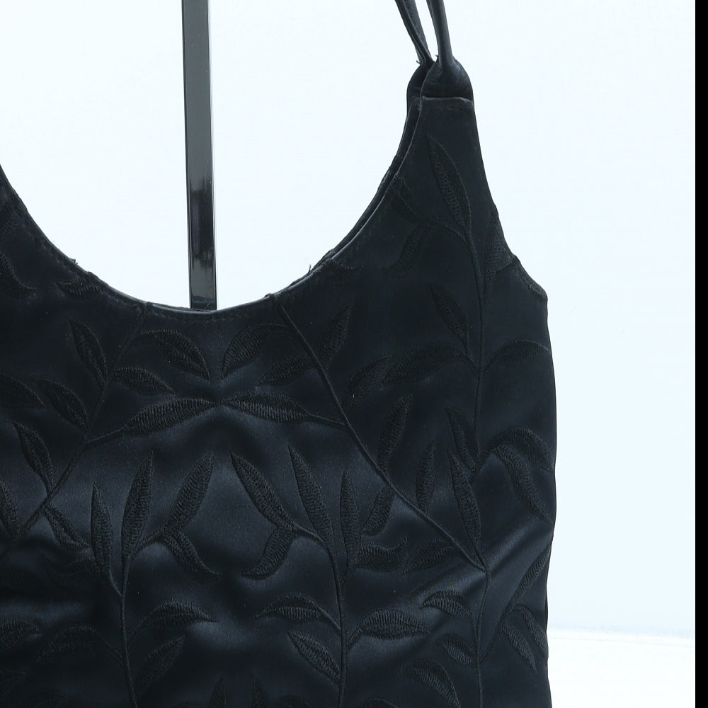 Debenhams Womens Black Floral Nylon Shoulder Bag Size Small