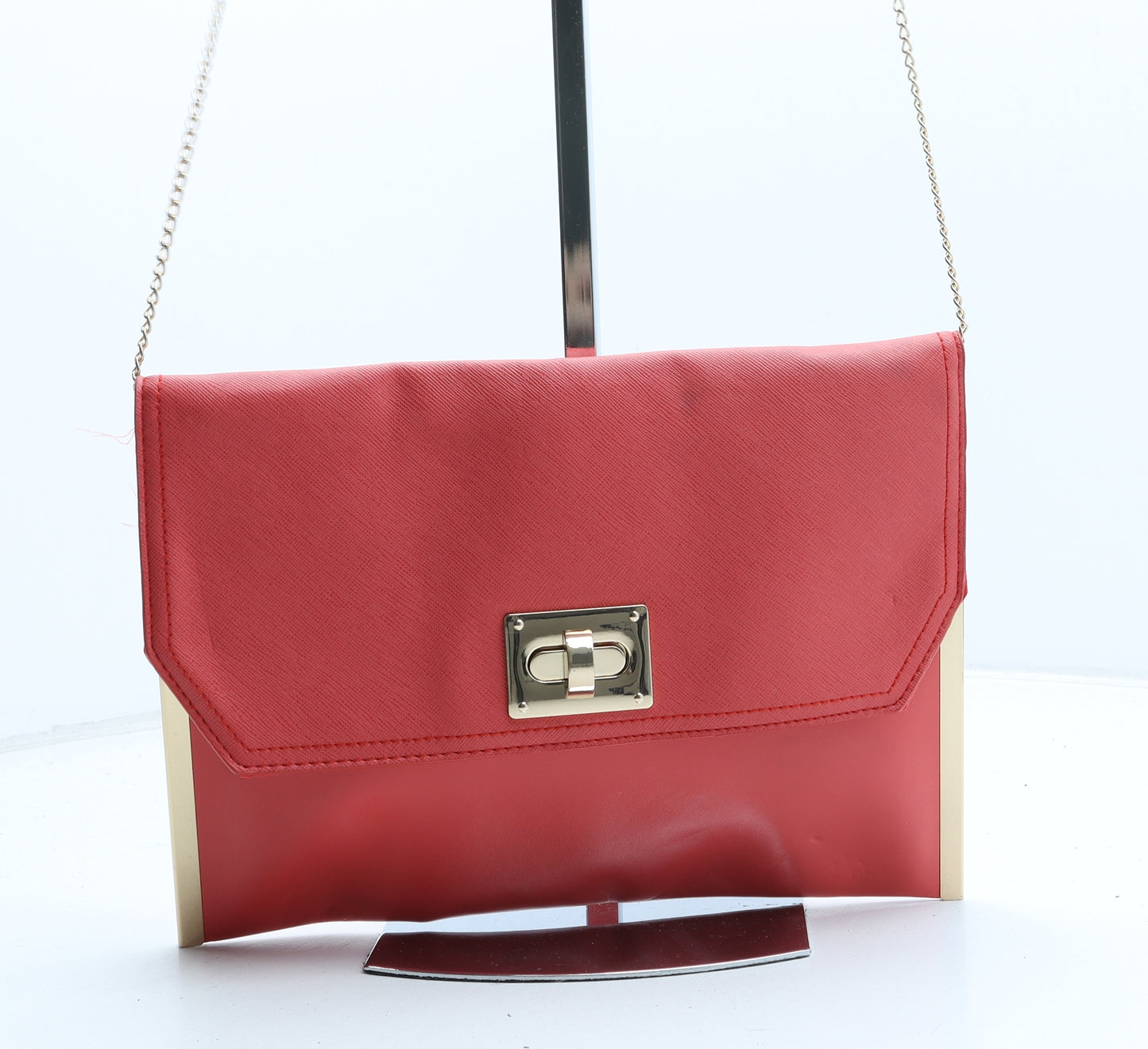 New Look Womens Pink Polyurethane Crossbody Size Small