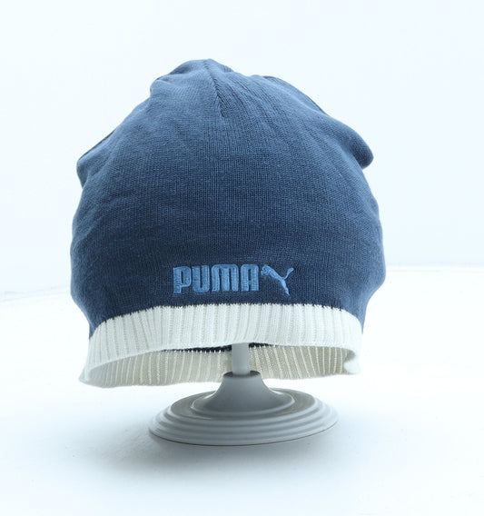 PUMA Womens Blue Acrylic Beanie One Size