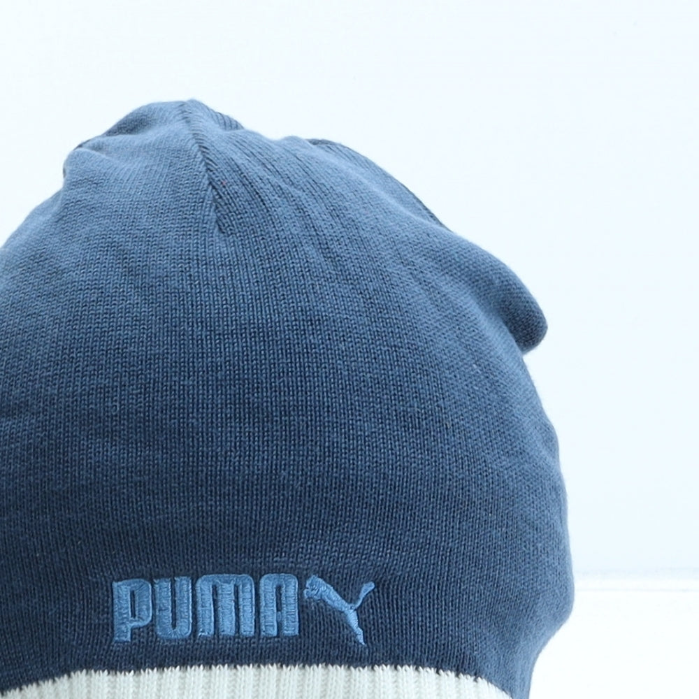 PUMA Womens Blue Acrylic Beanie One Size