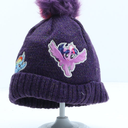 TU Girls Purple Acrylic Bobble Hat One Size - My Little Pony