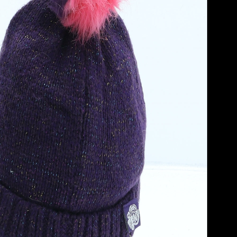 TU Girls Purple Acrylic Bobble Hat One Size - My Little Pony