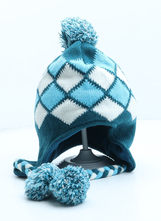 Trespass Womens Blue Argyle/Diamond Acrylic Bobble Hat One Size