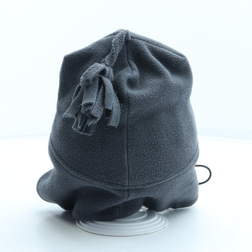 Brugi Mens Grey Polyester Beanie One Size - Embroidered Logo Tassel
