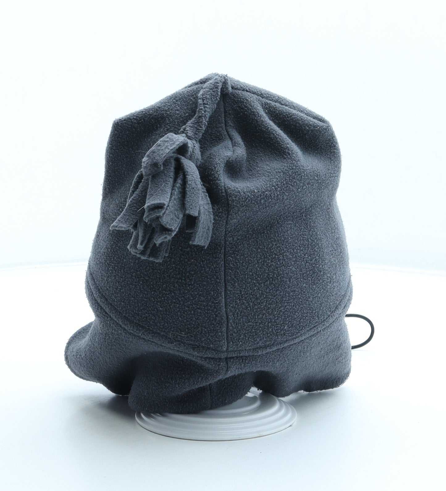 Brugi Mens Grey Polyester Beanie One Size - Embroidered Logo Tassel