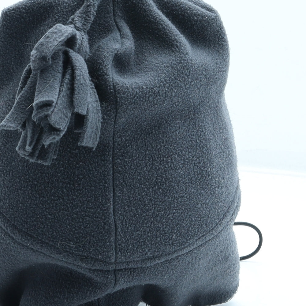 Brugi Mens Grey Polyester Beanie One Size - Embroidered Logo Tassel
