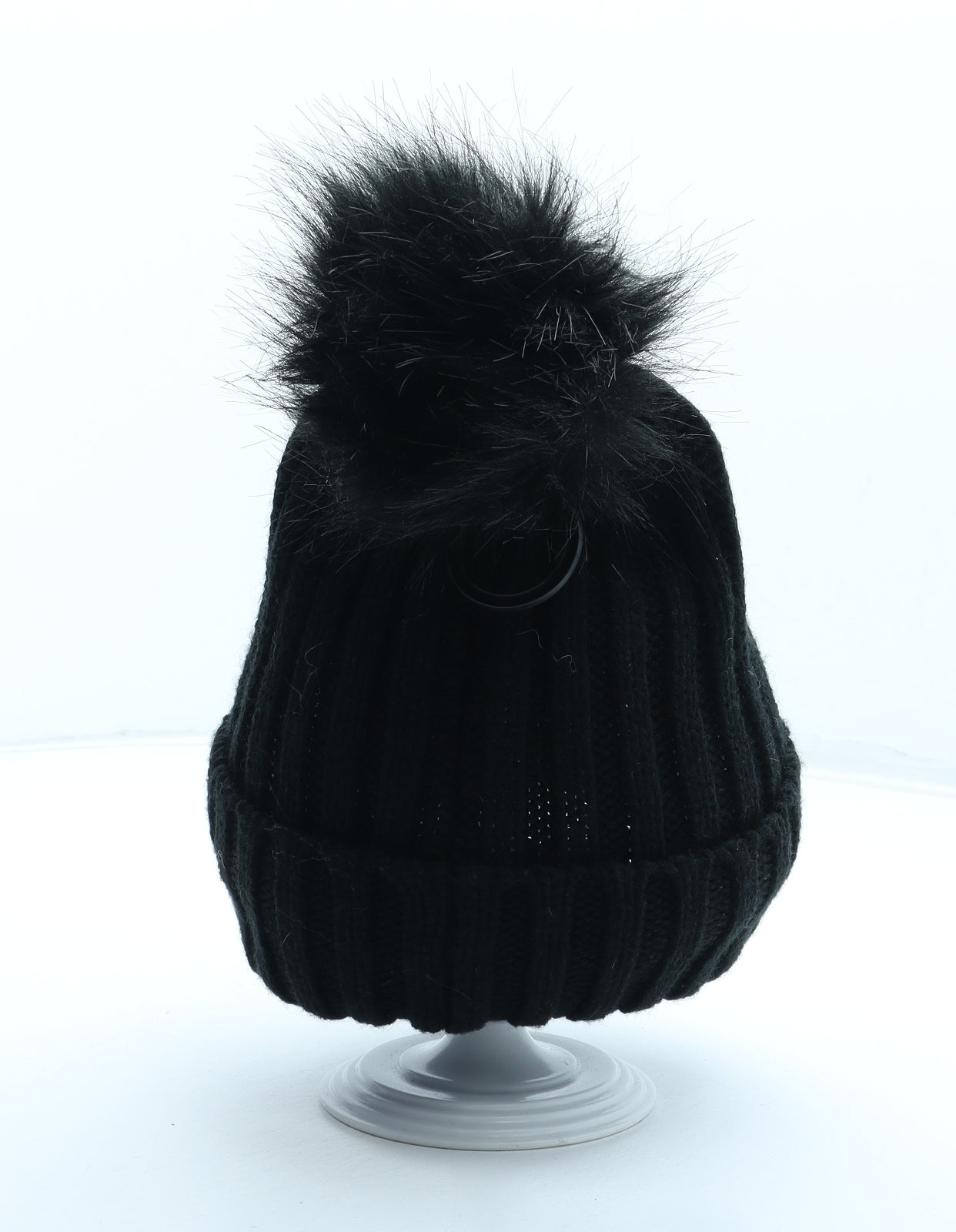 B&M Womens Black Acrylic Bobble Hat One Size - Alphabet Hat