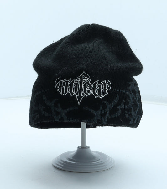 No Fear Boys Black Geometric Acrylic Beanie One Size