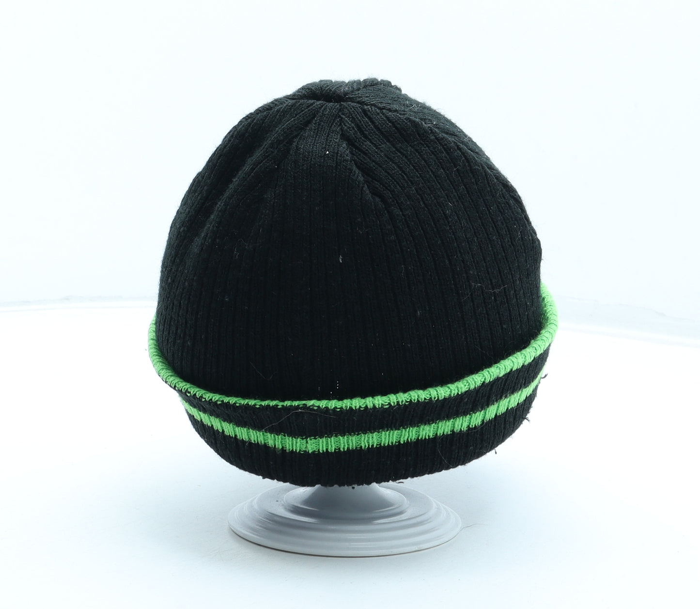 George Boys Black Acrylic Beanie One Size - Ben 10 Peaked Front Size 4-8 Years