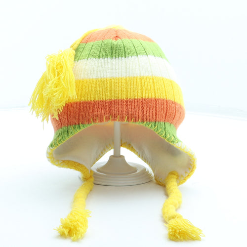 Preworn Boys Multicoloured Striped Acrylic Beanie One Size