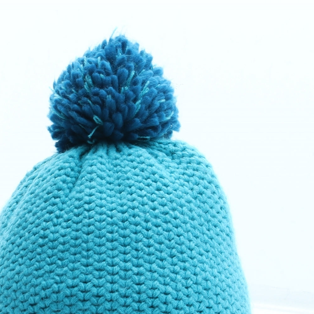 Mountain Equipment Womens Blue Acrylic Bobble Hat One Size