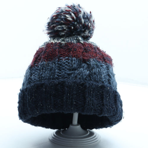 F&F Boys Multicoloured Geometric Acrylic Bobble Hat One Size