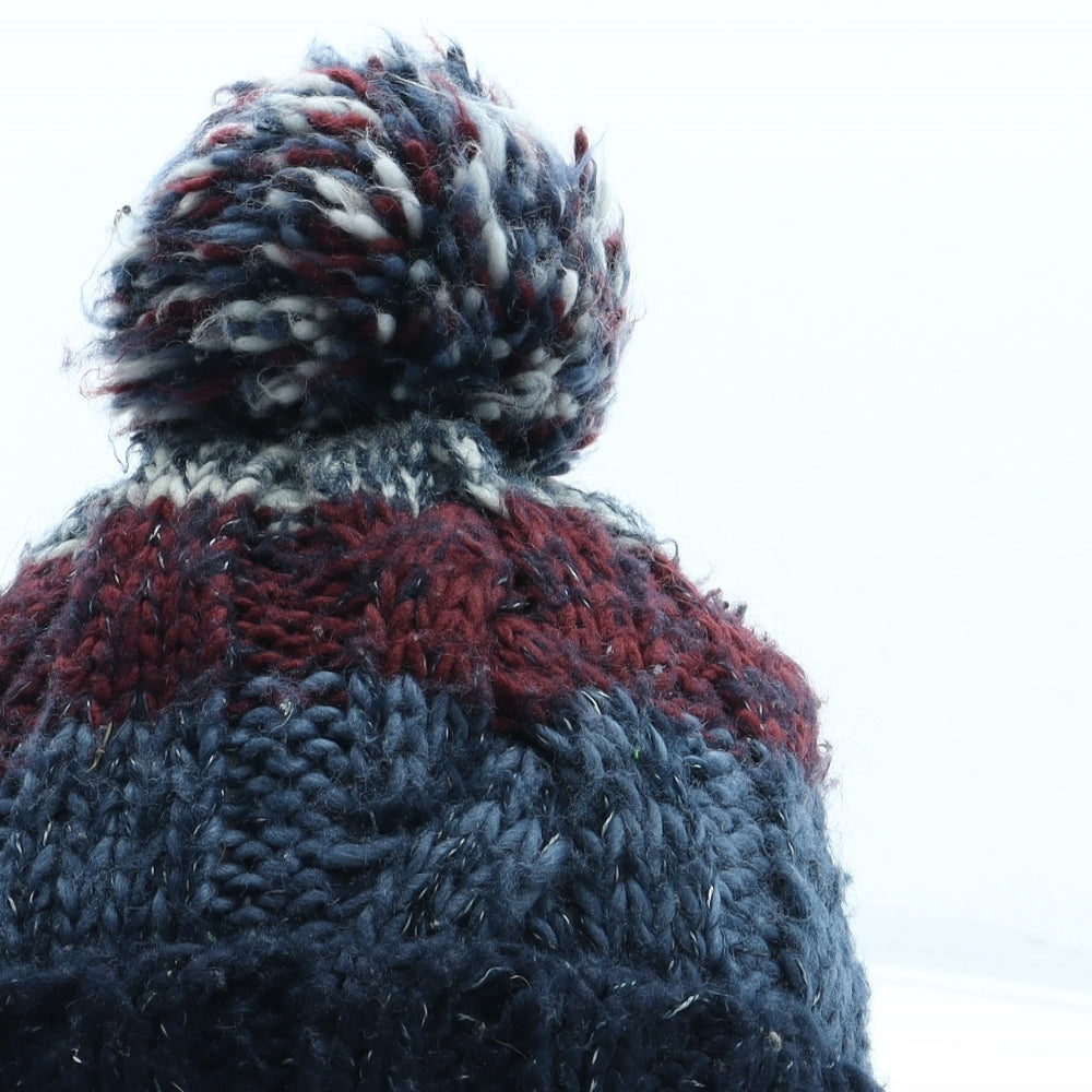 F&F Boys Multicoloured Geometric Acrylic Bobble Hat One Size